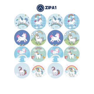 10 miếng dán sticker hình unicorn dễ thương - 2.5x2.5cm / miếng - a1021 - zip a1