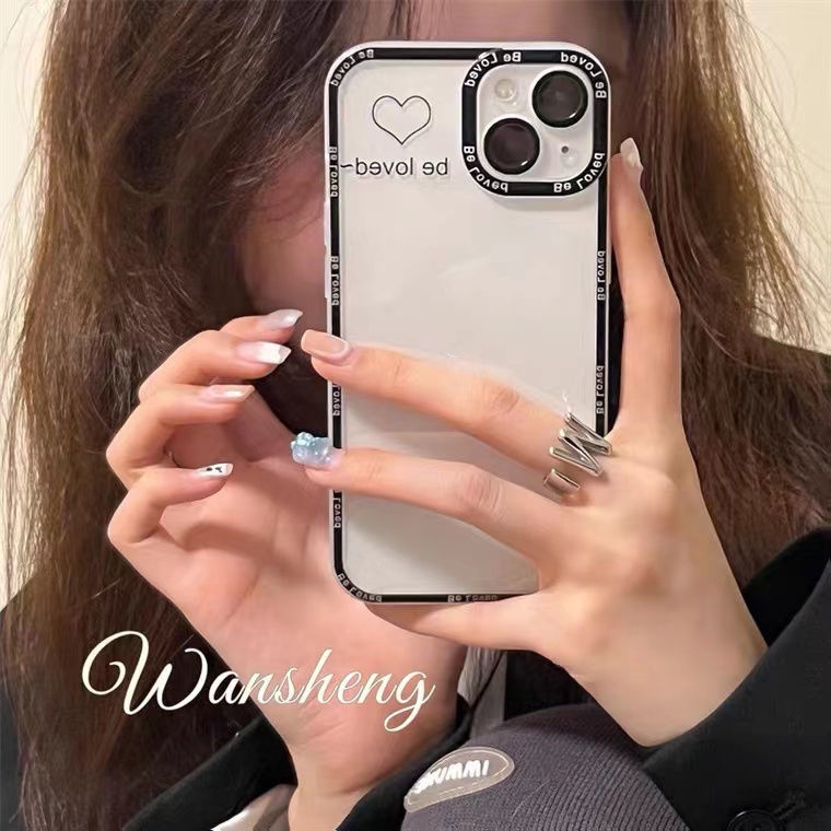 Ốp Điện Thoại TPU Dẻo Họa Tiết Trái Tim Xinh Xắn Cho Iphone 14 12 13 6 6S 7 8 Plus X XS XR 11 Pro Max
