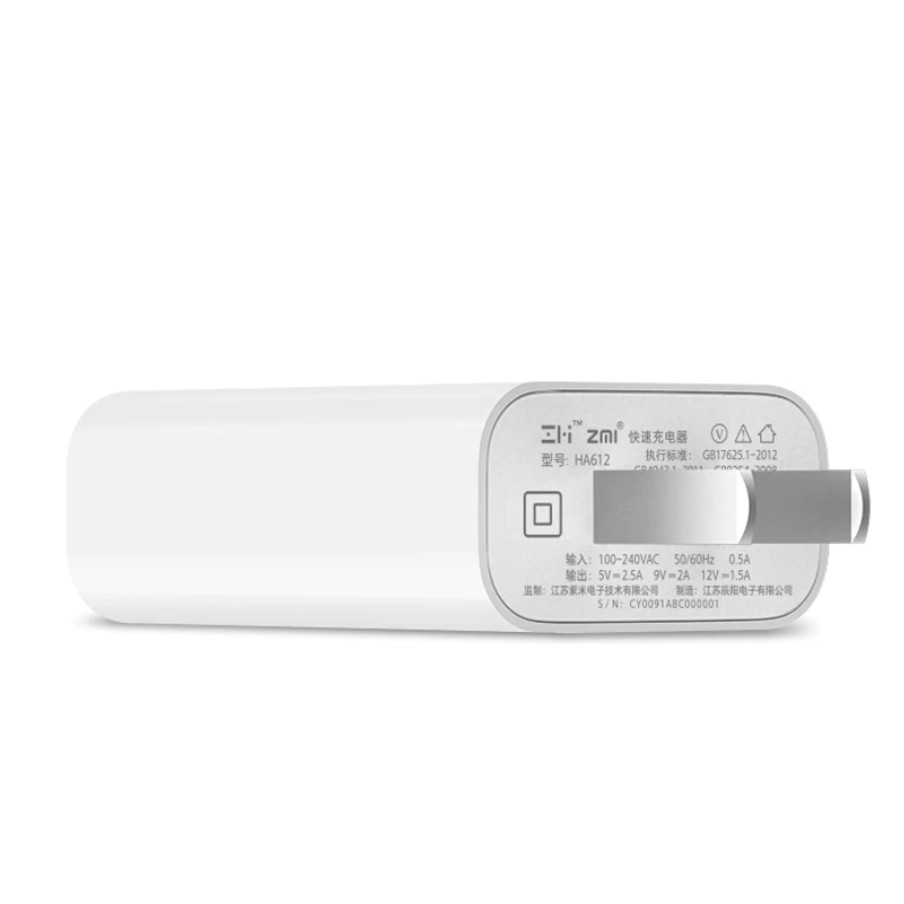 Củ sạc Xiaomi ZMI HA612 -1 Cổng USB 18W - Sạc Nhanh QC 3.0 (Chọn mua kèm cáp)