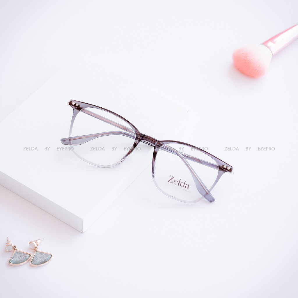 Gọng cận nữ, gọng kính nhựa dẻo cốt kim loại, mắt kính chống ánh sáng xanh, đổi màu Z8876G