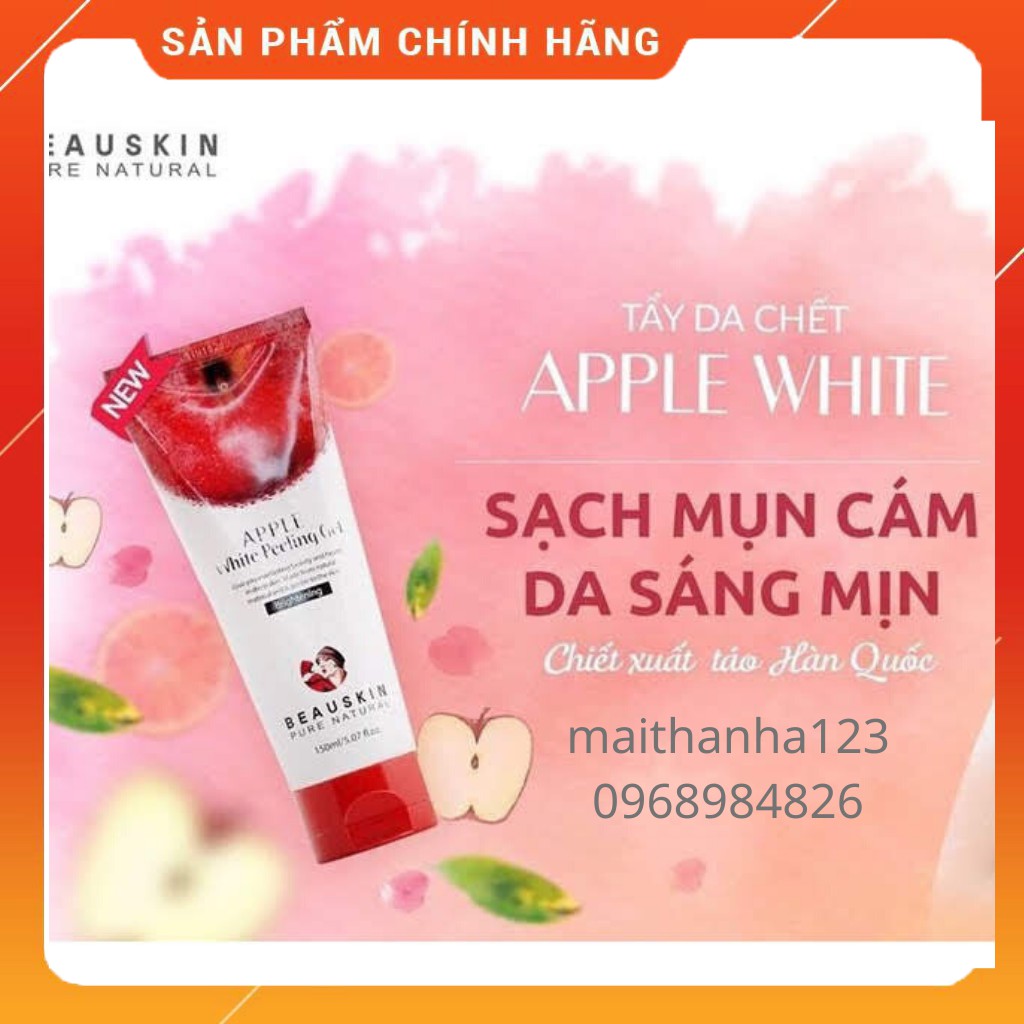 TẨY DA CHẾT SẠCH MỤN CÁM - DA SÁNG MỊN SAU 4 LẦN SỬ DỤNG- BEAUSKIN APPLE WHITE PEELING GEl- 150ml