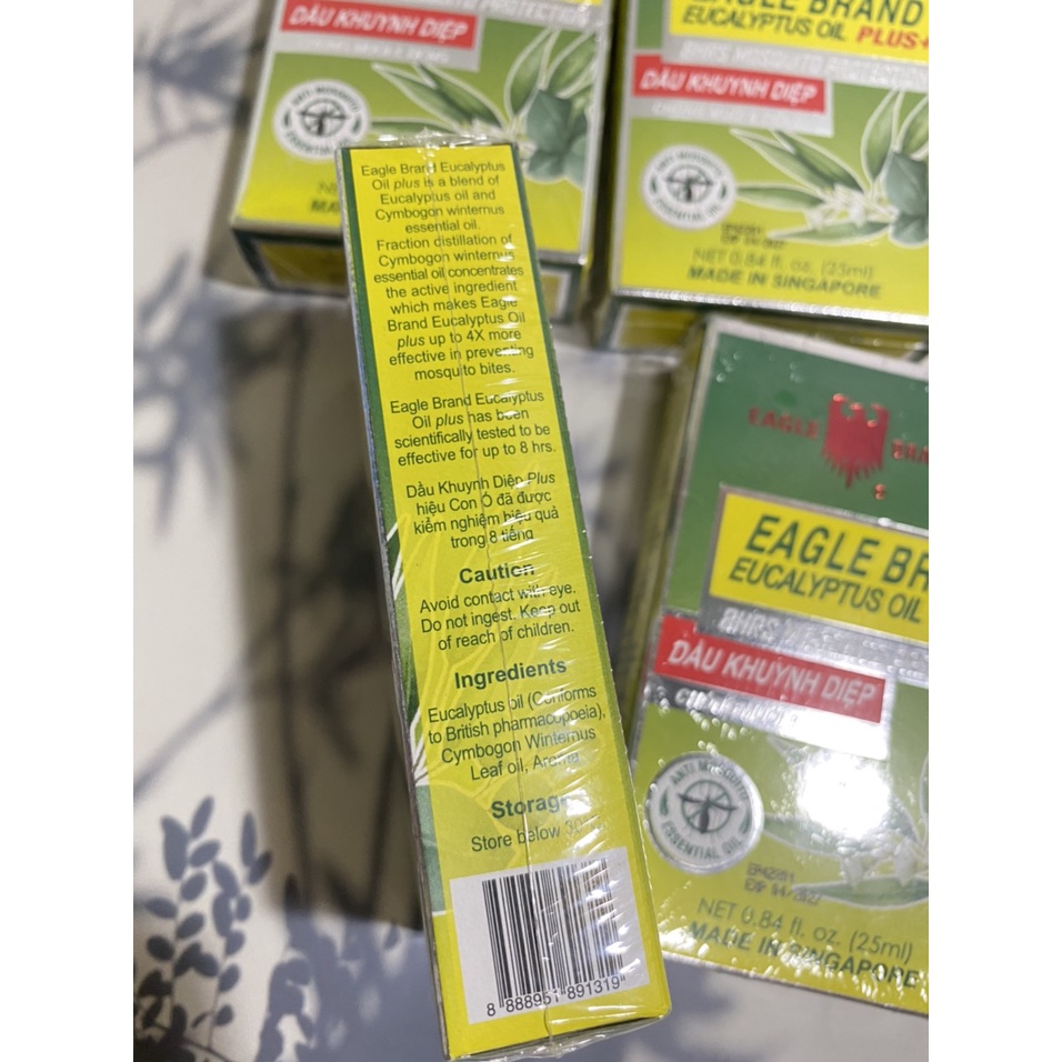 Dầu Eagle Brand, dầu khuynh diệp con ó 2 Nắp 30ml Hàng Singapore