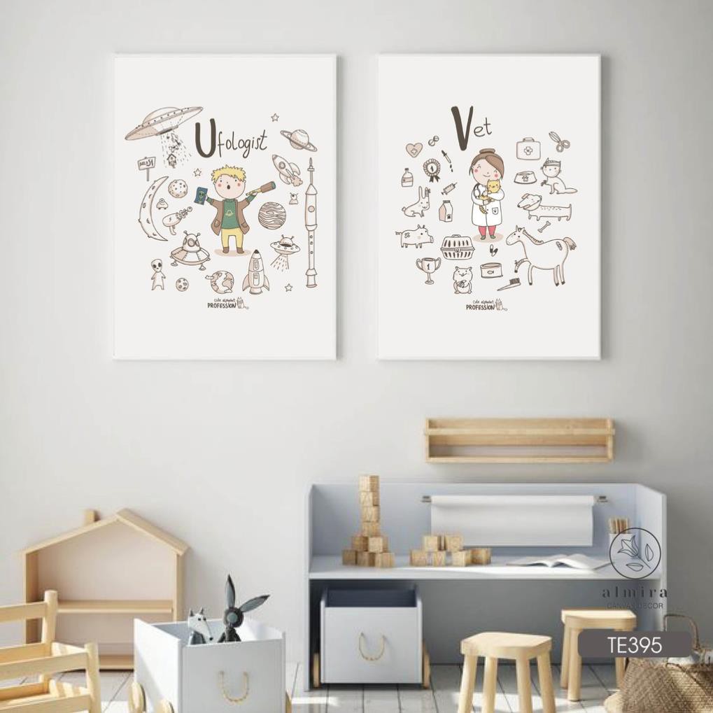Tranh baby cực kì đáng yêu dành cho các bé - Tặng kèm đinh treo tường 3 chân [TE]