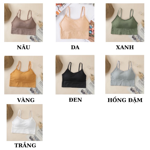 Áo Bra Tập Gym  FREESHIP  Bra 2 Dây Thể Thao - Áo Ngực Không Gọng Cotton AMYBRA -828