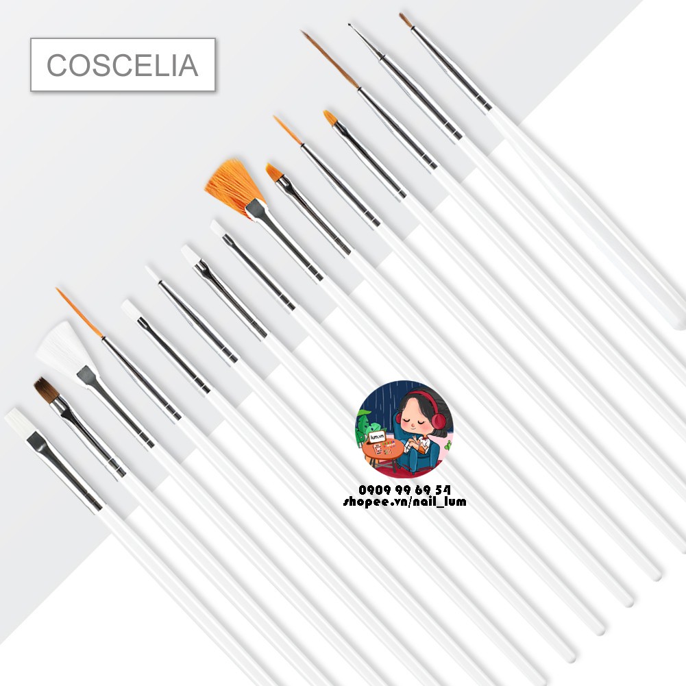 [Video Thưc Tế] Set 15 Cọ Vẽ Nail - Trang Trí Móng Chuyên Dụng