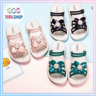 Dép quai hậu nhựa dẻo sandal hoa ngọc đi biển, đi mưa cho bé gái