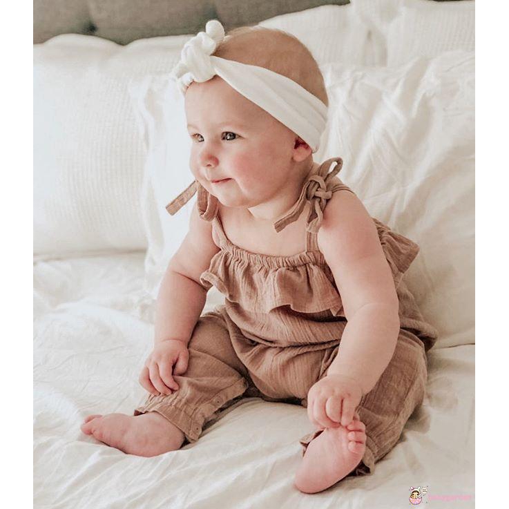 Jumpsuit Sát Nách Màu Trơn Cho Bé Gái