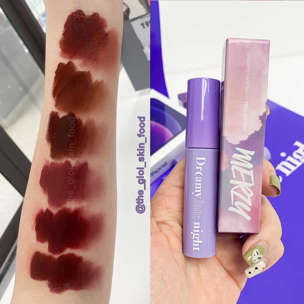 [NEW 2021][Full 17 màu] Son kem lì bền màu, lâu trôi Hàn Quốc Merzy Mellow Tint 4g (M1, M2, M6, M11)