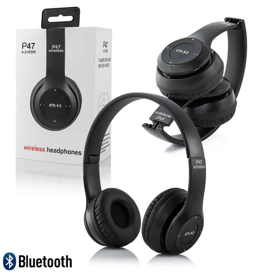 Tai Nghe Không Dây Kết Nối Bluetooth P47 Có Khe Cắm Thẻ Nhớ | BigBuy360 - bigbuy360.vn