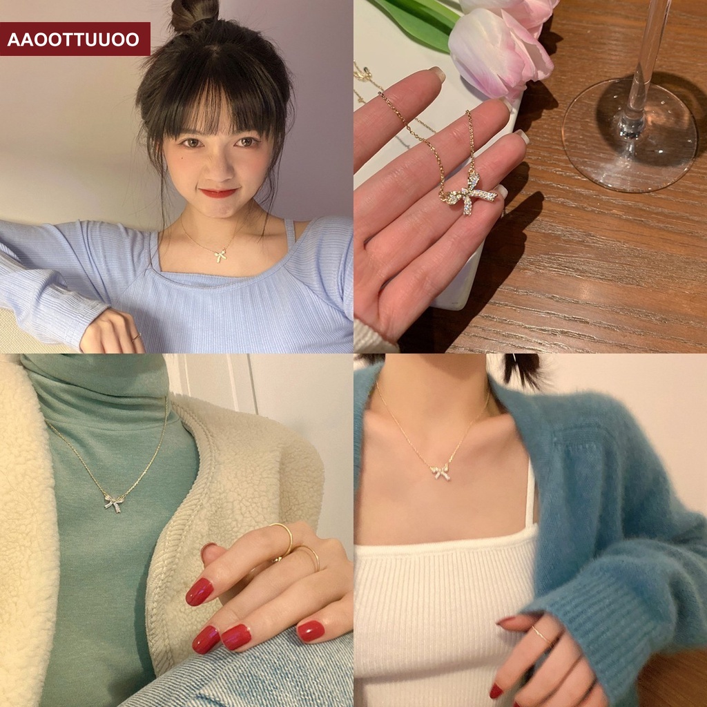 Vòng Cổ Choker Đính Nơ Thời Trang Cho Nữ