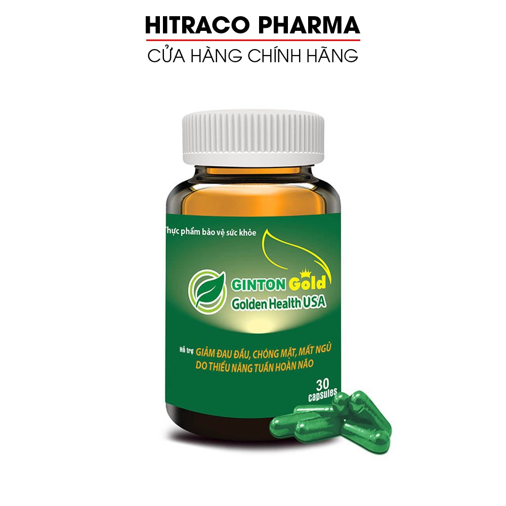 Hoạt huyết dưỡng não GINTON GOLD cao bạch quả, cao việt quất giảm đau đầu, hoa mắt, mất ngủ 30 viên