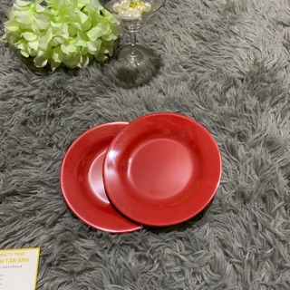 Dĩa nhựa fataco màu đỏ đen 6