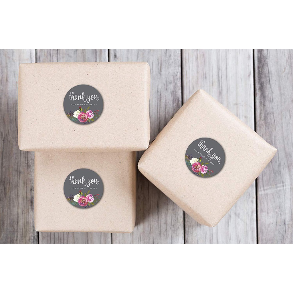 Cuộn 500 tem Sticker Thank you in màu tự dính - Tem cảm ơn siêu dễ thương-A19