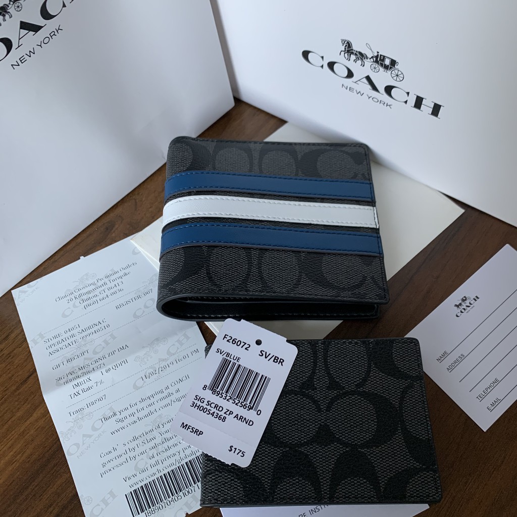 COACH Ví cầm tay đựng thẻ dành cho nam F26072/Ví nam /ví da nam