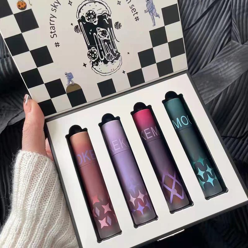 Set 4 Cream Lip Balm KEKE MOOD Chống dính Cup Thiết kế son môi hình trái tim độc đáo