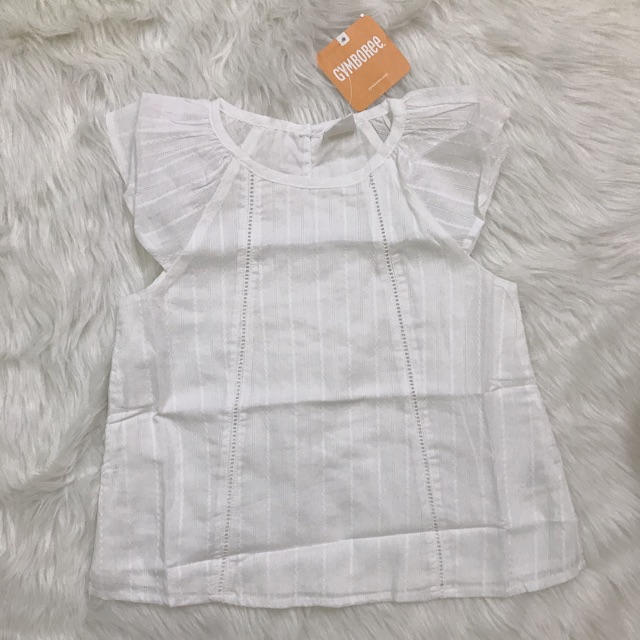 Áo thô đục lỗ trắng Gymboree size 5T_hàng chính hãng Anh