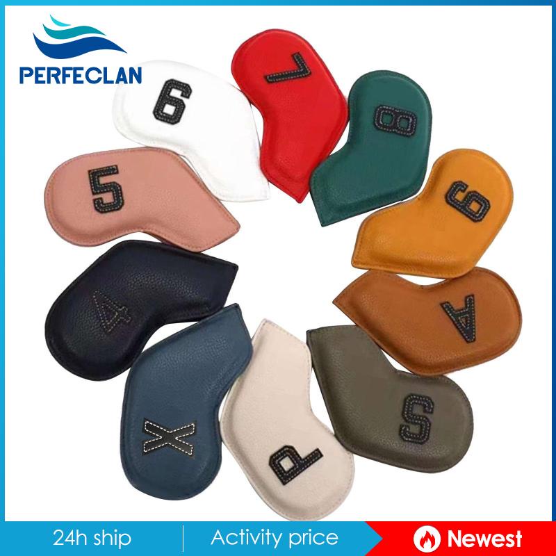 Set 10 Vỏ Bọc Bảo Vệ Đầu Gậy Đánh Golf 4-9,P ,S ,A ,X Club Bằng PU