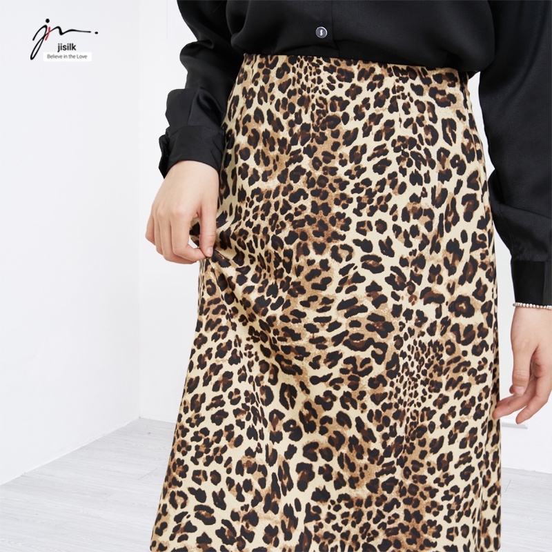 Chân váy công sở jisilk chữ a lưng cao dáng dài qua gối bigsize lụa midi Simplato L.CVD-01