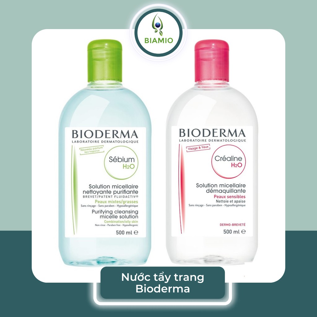 Nước tẩy trang Bioderma dành cho da dầu da mụn da nhạy cảm dịu nhẹ 100mL và 500mL TT01