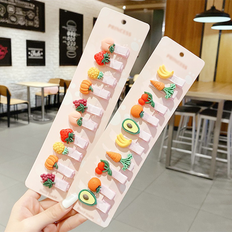 Set kẹp tóc nhiều hình dạng nhiều màu sắc dễ thương cho bé gái