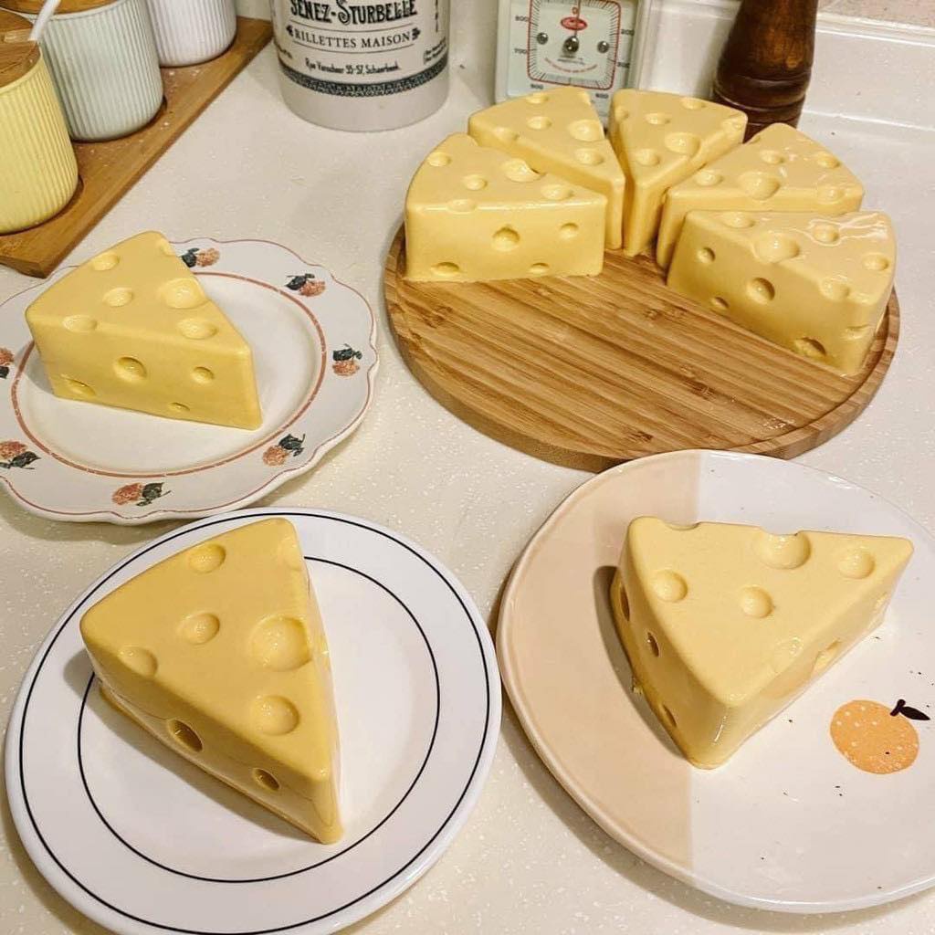 Khuôn silicon hình phô mai 3D là thạch rau câu/pudding cho bé