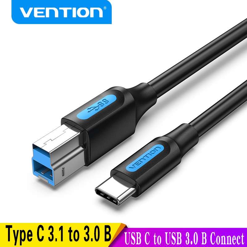 Vention Dây Cáp Chuyển Đổi USB C Sang USB Type B 3.0 Cho Ổ Đĩa HDD / Camera Kỹ Thuật Số