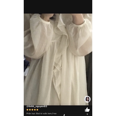 Váy babydoll tay bồng cổ bèo hai lớp tiểu thư bánh bèo by YANSOO