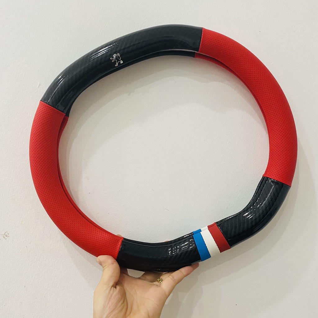 Bọc Tay Lái, Bọc Vô Lăng Cho Xe Peugeot 2008, 3008, 5008 mẫu Cờ Pháp có logo cao cấp