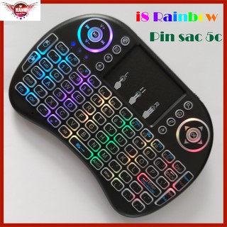 [Freeship] Bàn phím mini kiêm chuột không dây i8 LED cho máy tính, android box, tivi android Sony