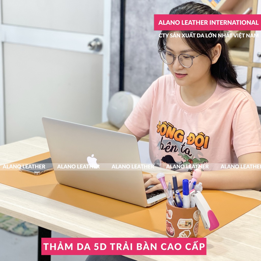 [Hình Thật / Giá Xưởng] Thảm Da Trải Bàn 5D Màu Vàng Bò Chống Thấm, Chống Trầy, Tiện Lợi, Bảo hành 2 Năm Tại Xưởng