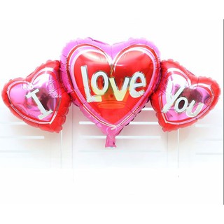 (XẢ KHO) BÓNG TRÁNG NHÔM LỚN TRÁI TIM I LOVE YOU NGANG, BONG BÓNG KIẾNG TRANG TRÍ TIỆC