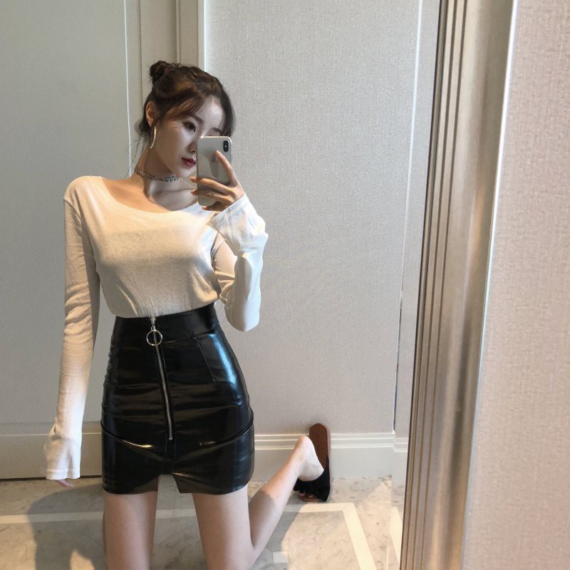 Chân váy da nữ Emilyshop ulzzang