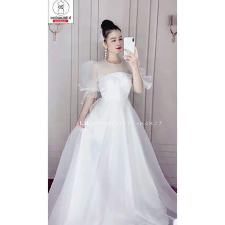ĐẦM MAXI MẶC CƯỚI TAY PHỒNG