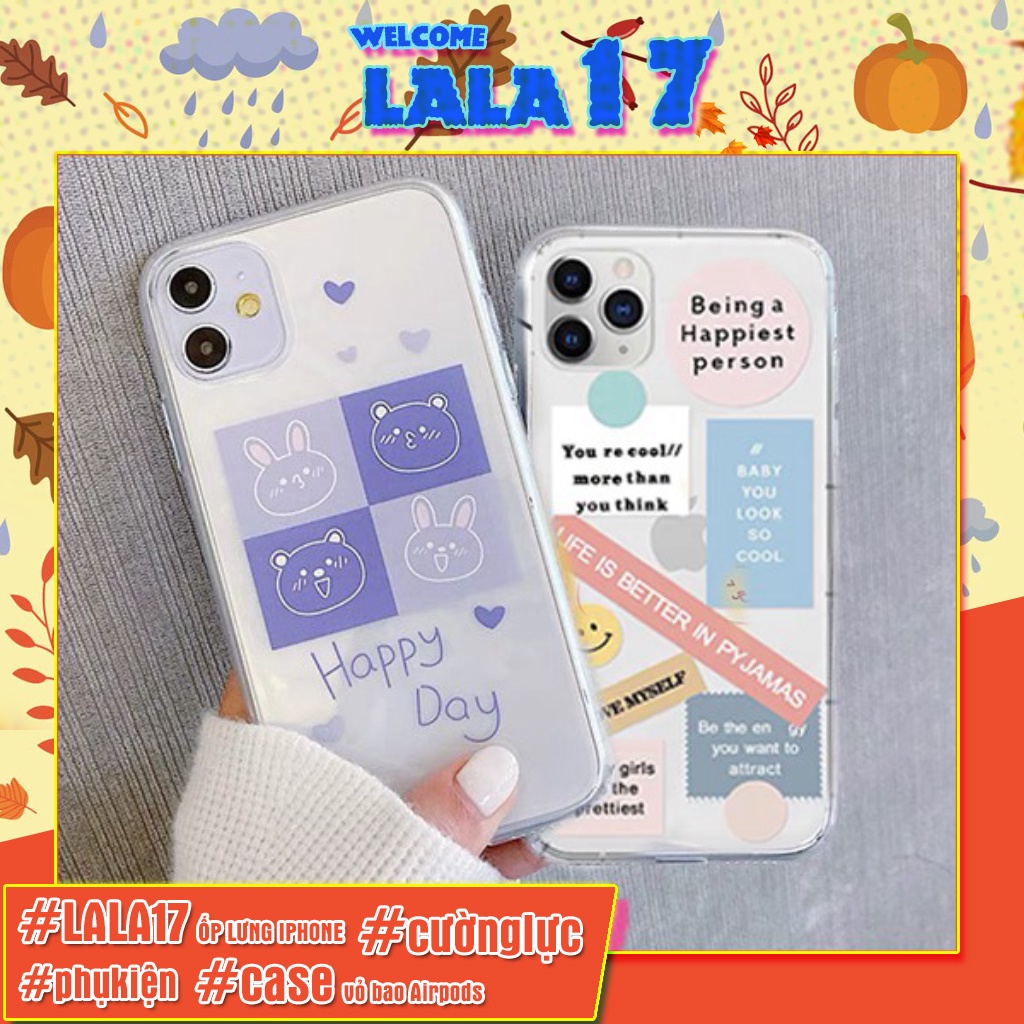 Ốp lưng iphone trong suốt chống ố Happy day đẹp ip/6/6plus/6s/6splus/7/7plus/8/8plus/x/xr/xs/11/12/pro/max/plus/promax