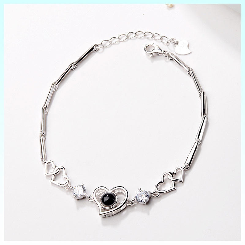 Lắc tay bạc nữ hình trái tim  - Vòng Tay Bạc cao cấp mẫu tự thiết kế của M.lady Jewelry