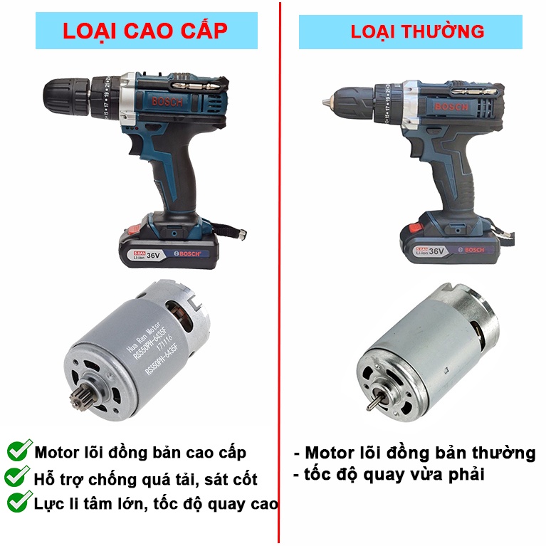 Máy Khoan Bosh 36V 3 chức năng 5.0Ah, khoan tường bắt vít