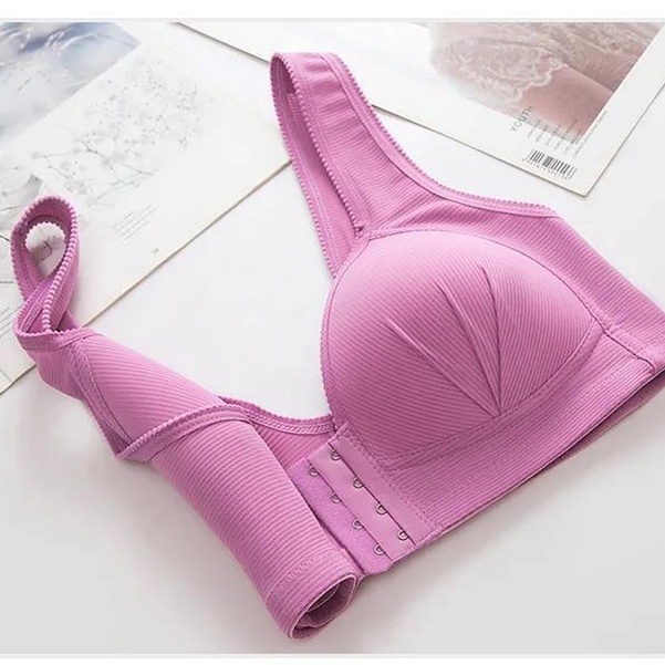 Áo ngực AOWEINISI không gọng có khóa cài phía trước dáng mỏng nâng ngực thời trang quyến rũ dành cho nữ