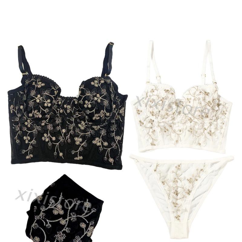 Bộ Đồ Lót Ren Thêu Hoa Gợi Cảm Cho Nữ