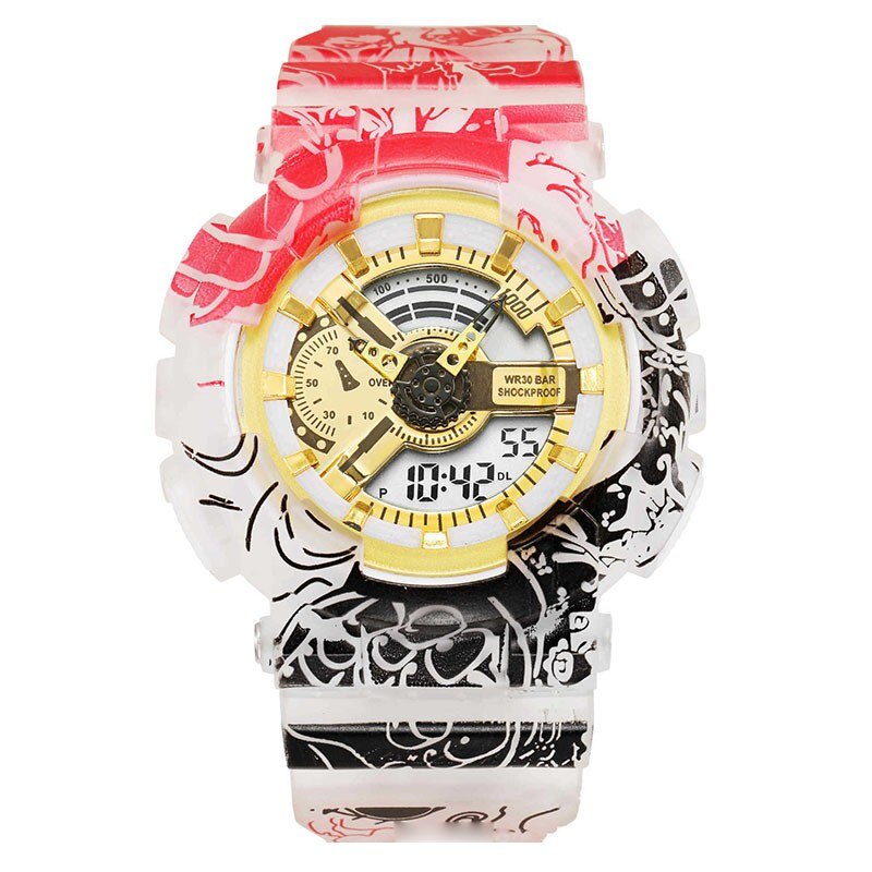 Đồng Hồ Điện Tử Hóa Trang Nhân Vật Luffy Ace Smoker Trong One Piece Cho Nam Và Nữ#Đồng Hồ Báo Thức Phát Quang 39; s Đồ Chơi Quà Tặng