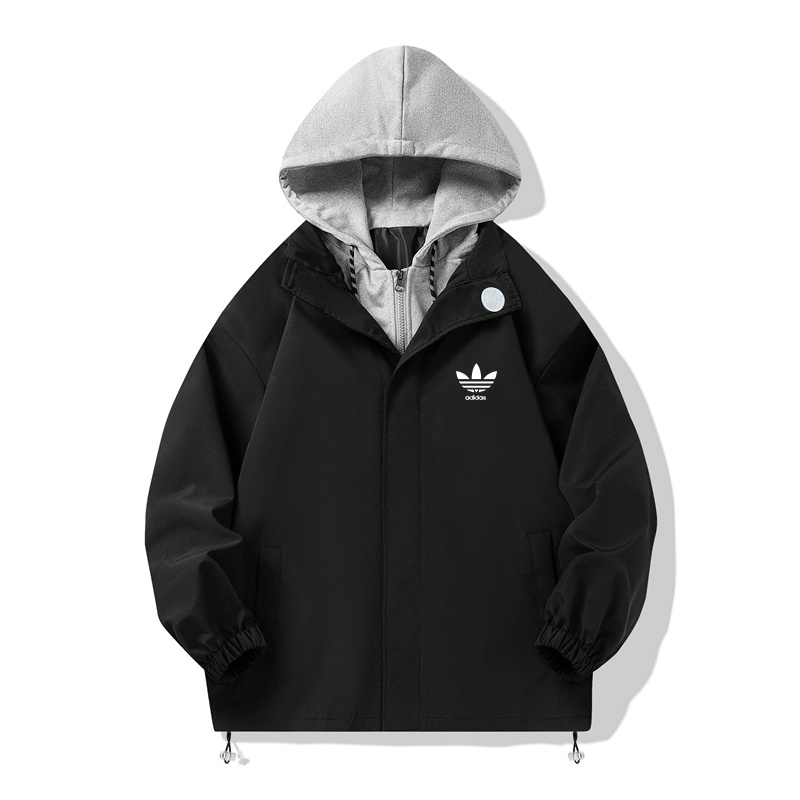 Adidas Áo Khoác thể thao nam nữ form rộng Bóng Chày Có Nón Dáng Rộng Màu Xanh Dương Phong Cách Đường Phố Mới 2022 áo khoác dù windbreaker