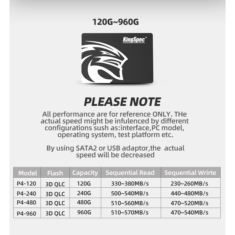 Ổ cứng SSD KingSpec 128 GB SATA 3  Hàng Chính Hãng