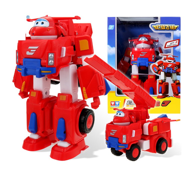 Super wings đội bay siêu đẳng Mô hình Jett tia chớp máy bay mini và robot Khổng lồ