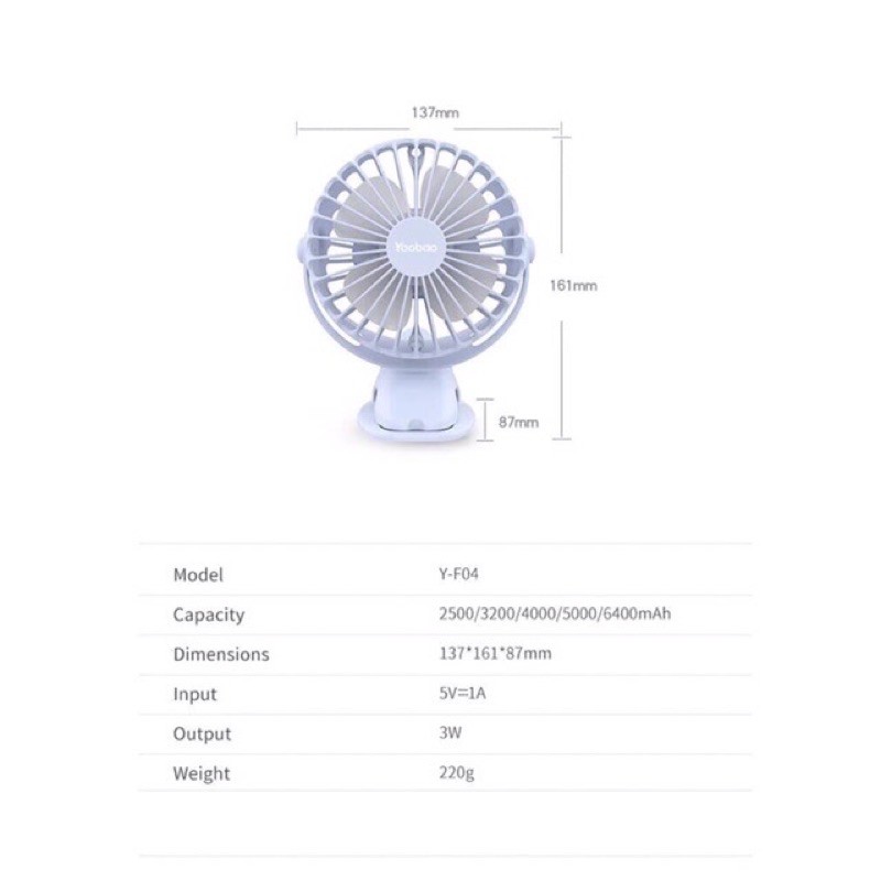 ROSMART - QUẠT TÍCH ĐIỆN YOOBAO CHÍNH HÃNG CAO CẤP