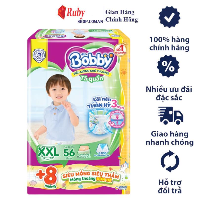 Tã quần Bobby lõi nén thần kì 3mm M76/L68/XL62/XXL56/XXXL24 - Tặng thêm 8 miếng phiên bản mùa hè