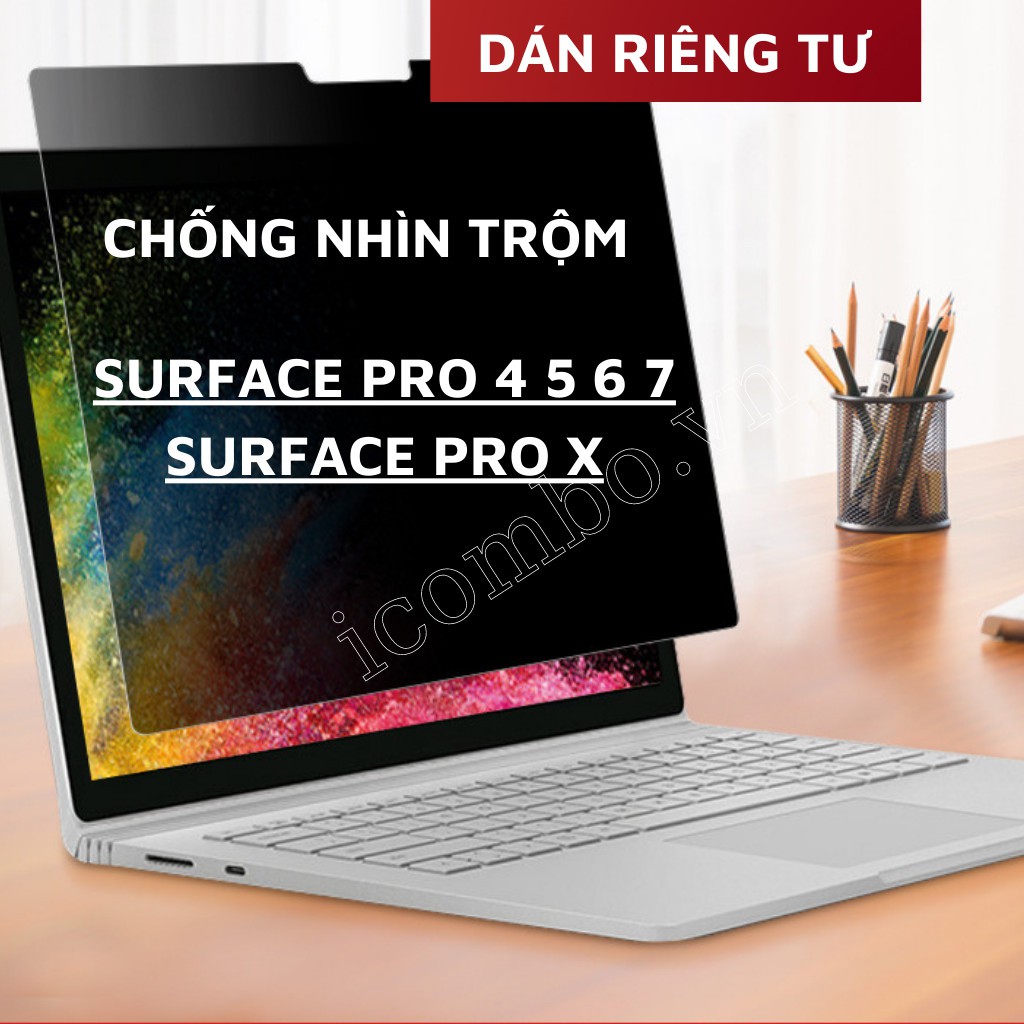 Dán màn hình chống nhìn trộm surface jrc riêng tư Chống chói, chống bám vân tay surfac pro,surface go, surface book,