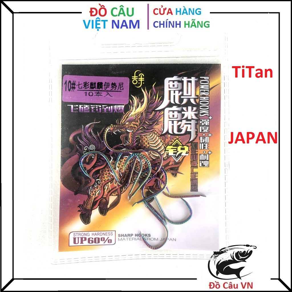 Lưỡi câu vảy rồng titan 7 màu có ngạnh - JAPAN