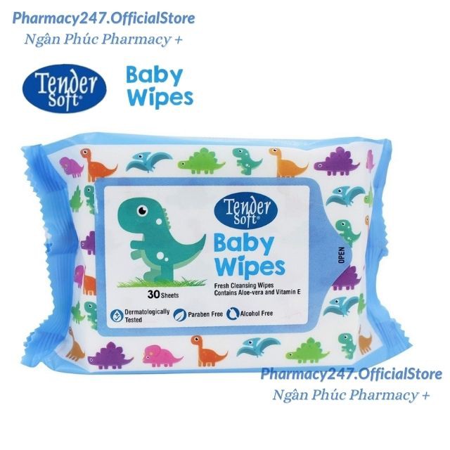 Khăn Ướt TENDER SOFT BABY WIPES Giấy Ướt Cho Bé 30 Tờ Thơm Dịu