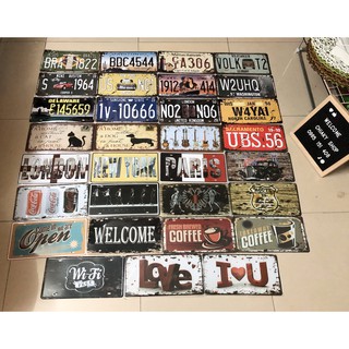 31 Mẫu Bảng Sắt Phục Cổ, size 15x30cm Vintage Phụ Kiện Chụp Ảnh, Trang Trí Quán, Phụ Kiện Decor, Đạo Chụ Chụp Ảnh