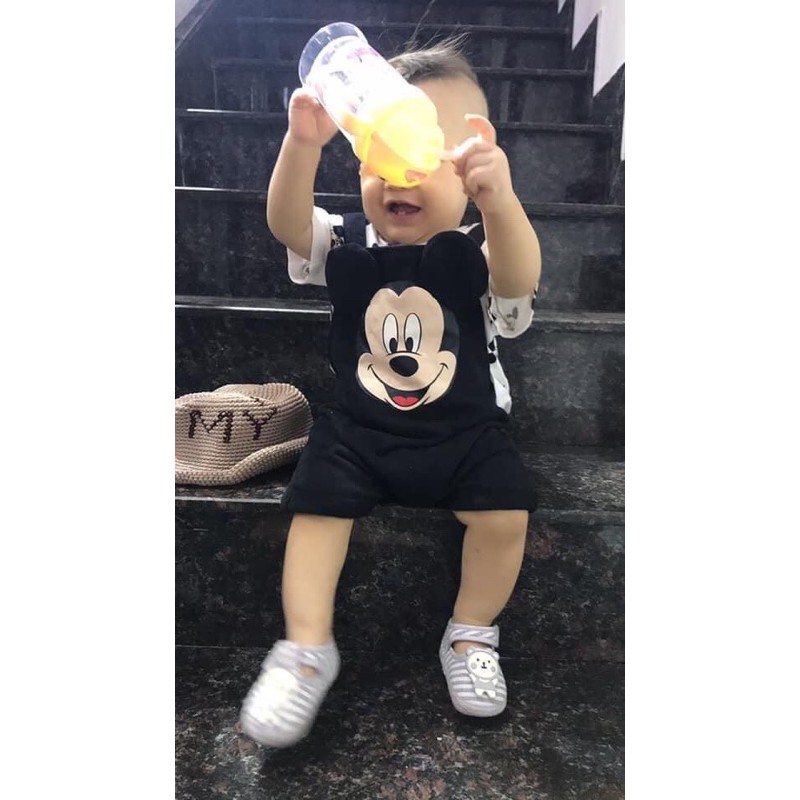 Bộ Quần Áo Yếm Cho Bé Trai Và Bé Gái HÌnh Chuột Mickey - Trending Kids