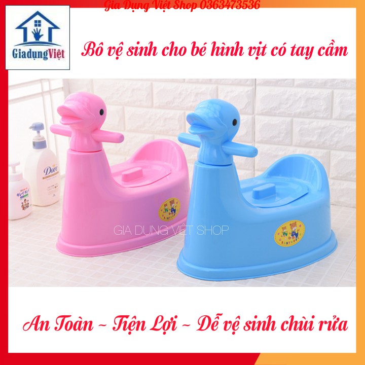 Bô vệ sinh con vịt có tay cầm tiện lợi Nhựa Việt Nhật